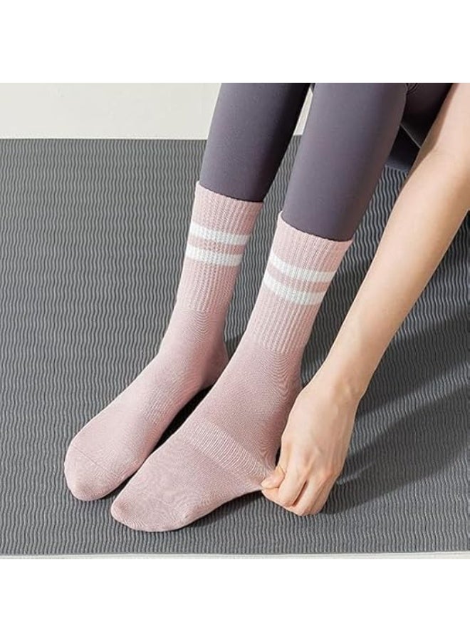 ChicAbode 8 Pairs Pilates Grip Socks for Women, Non-slip Yoga Athletic Socks,Non Slip Pilates Socks with Grips for Women, Women Sport Socks,Grip Socks for Yoga Ballet Barefoot Workout Anti Skid Athletic Socks - Image 3